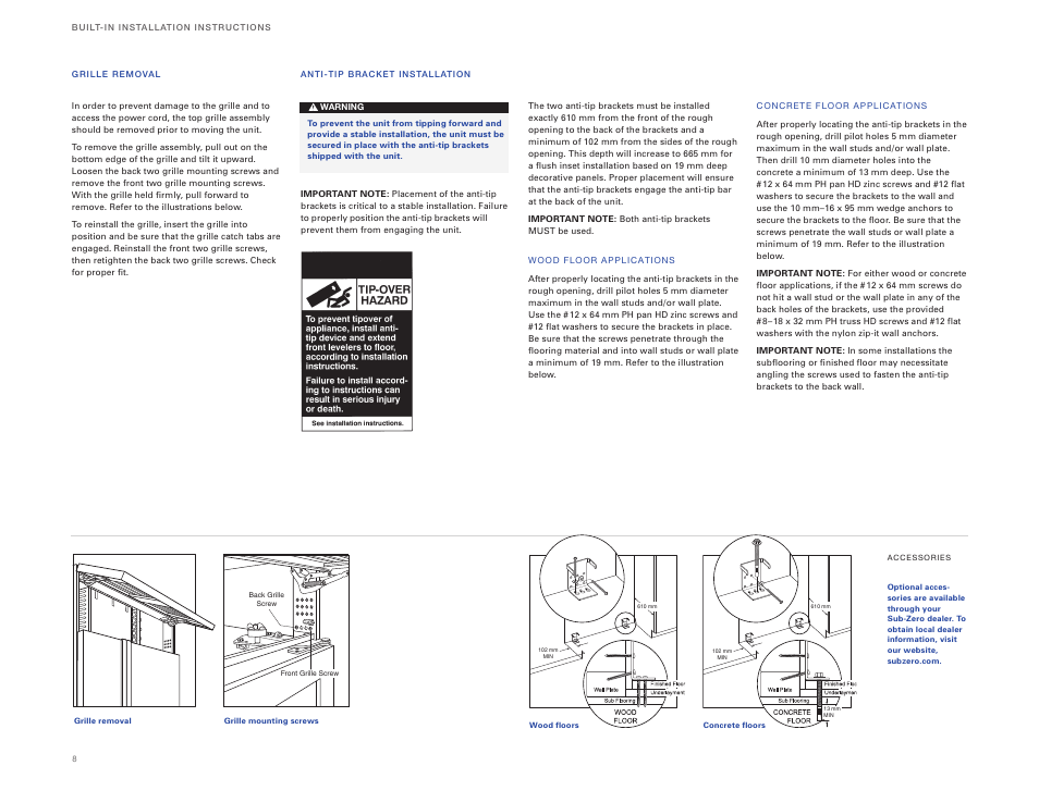 Sub-Zero ICBBI-36RG User Manual | Page 8 / 78
