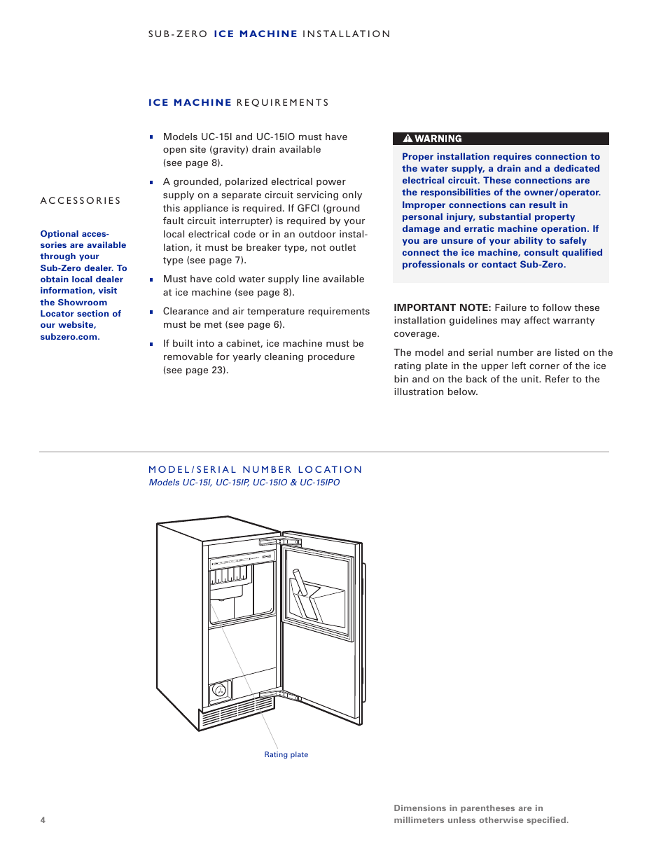 Sub-Zero UC-15I User Manual | Page 4 / 32