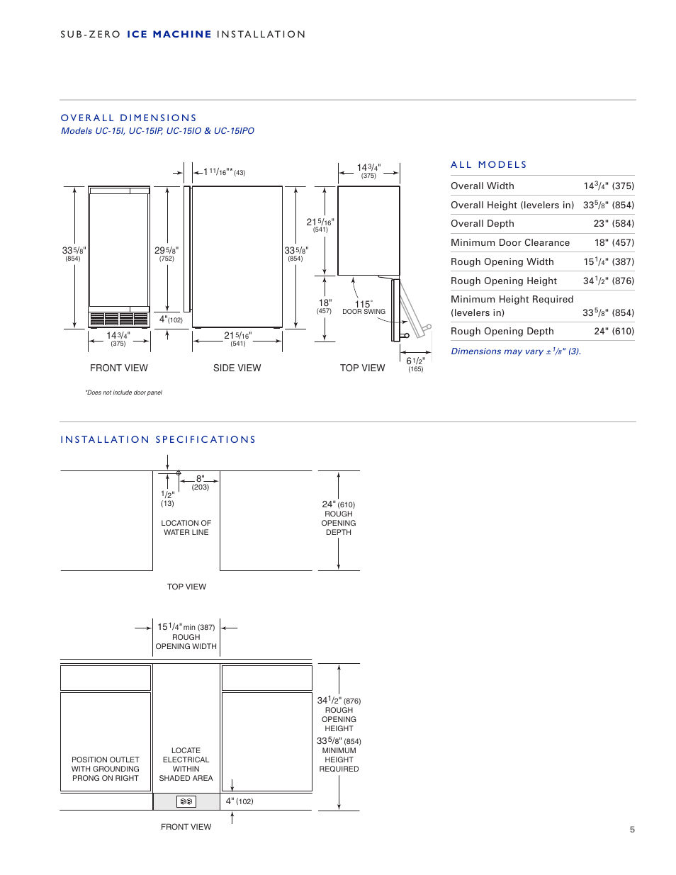 Sub-Zero UC-15I User Manual | Page 5 / 32