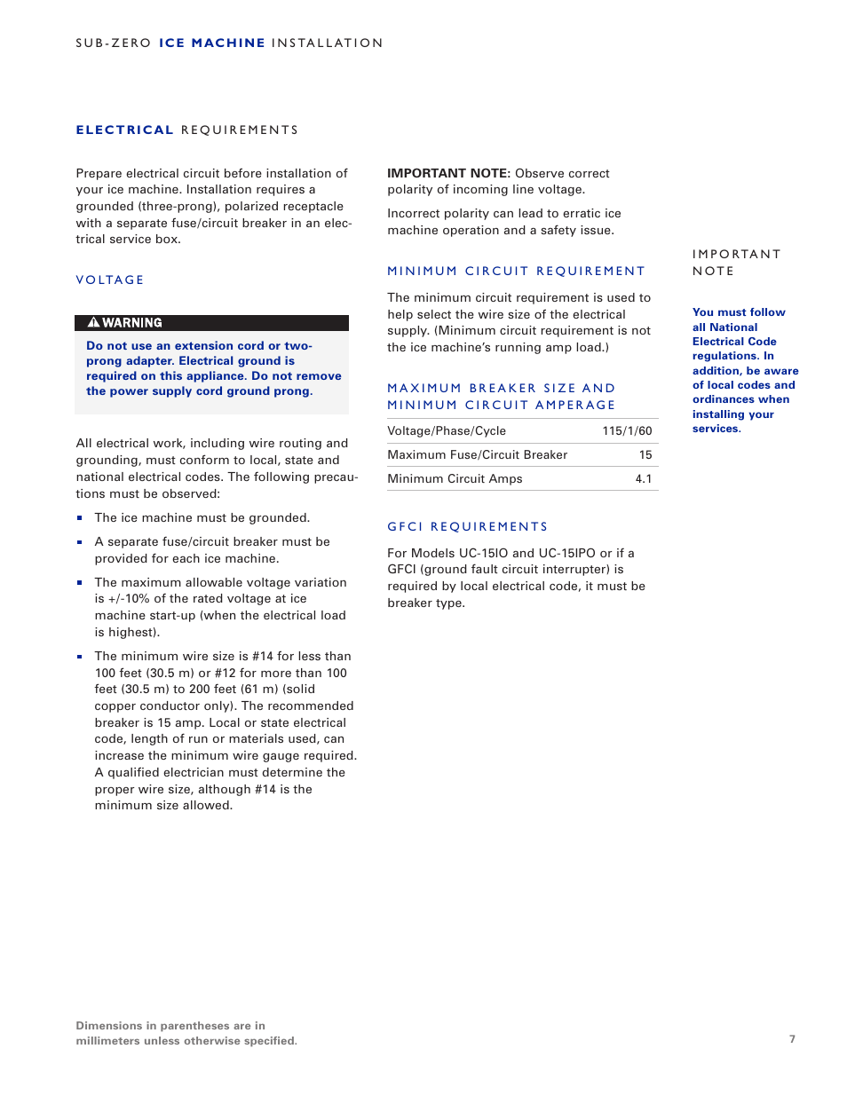 Sub-Zero UC-15I User Manual | Page 7 / 32