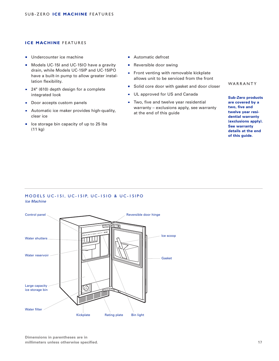 Sub-Zero UC-15IO User Manual | Page 17 / 32