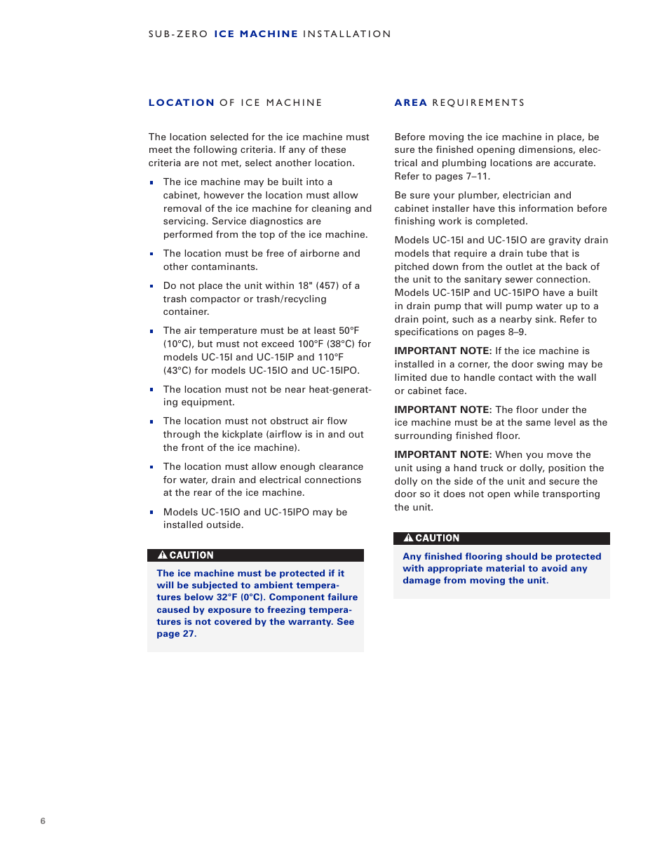 Sub-Zero UC-15IO User Manual | Page 6 / 32