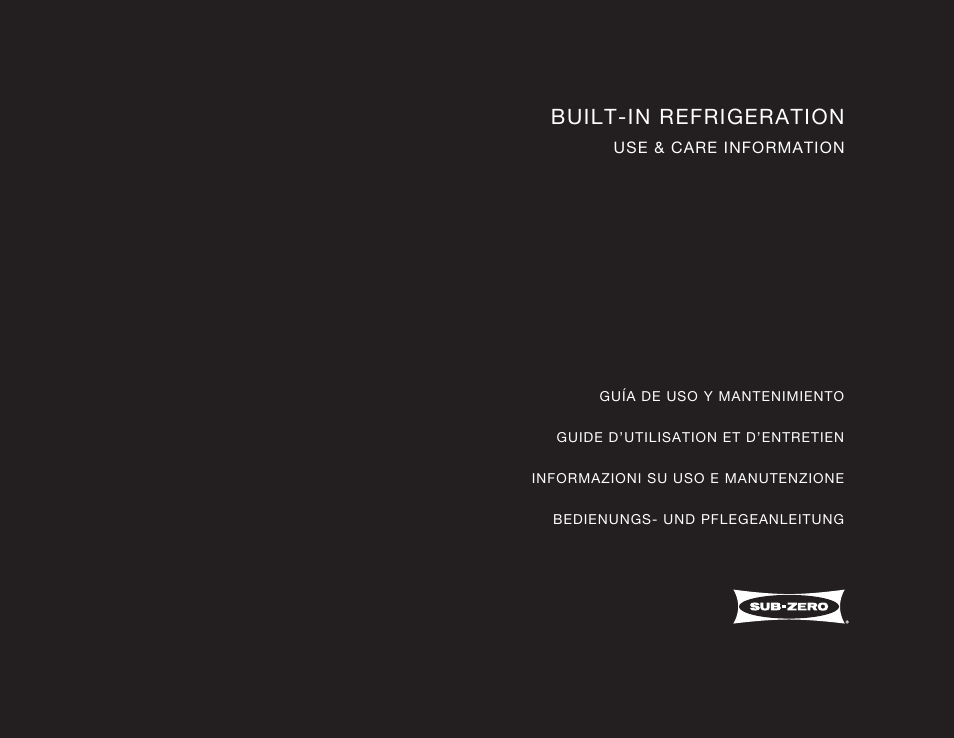 Sub-Zero ICBBI-36UG User Manual | 98 pages