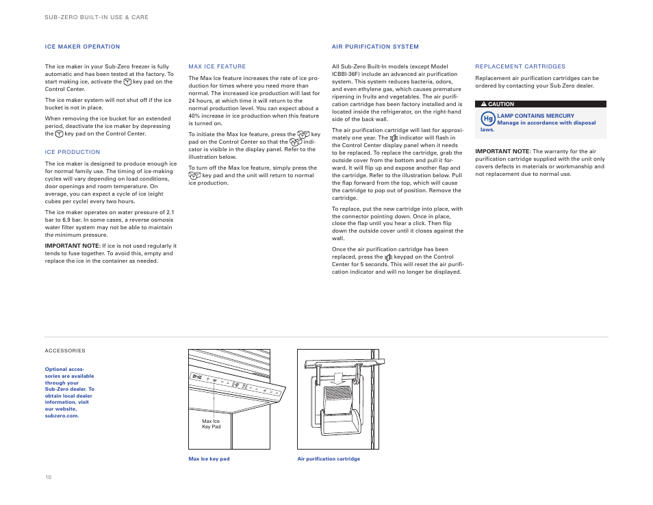 Sub-Zero ICBBI-36UG User Manual | Page 10 / 98