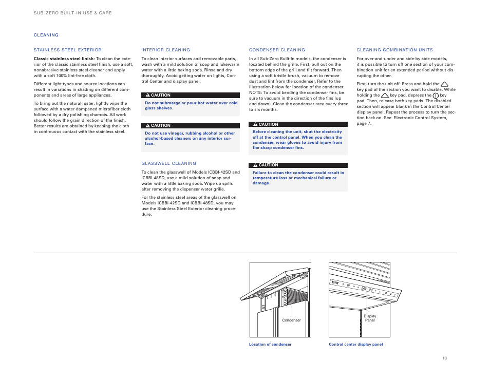 Sub-Zero ICBBI-36UG User Manual | Page 13 / 98