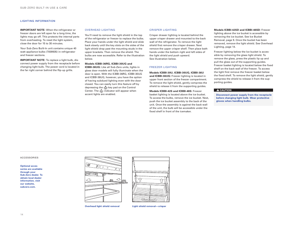 Sub-Zero ICBBI-36UG User Manual | Page 14 / 98