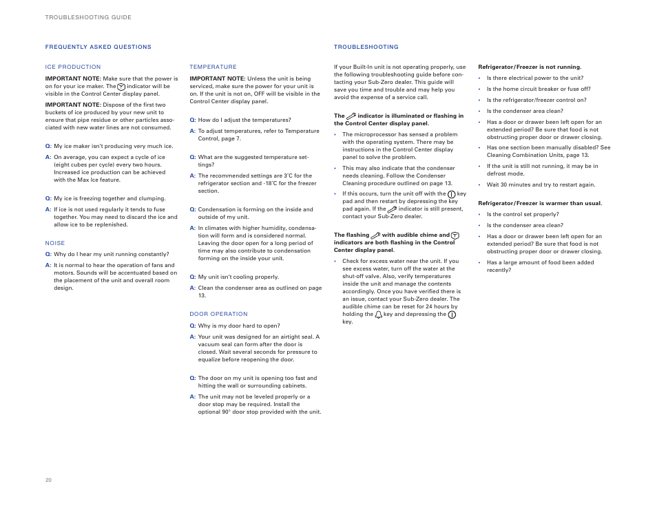 Sub-Zero ICBBI-36UG User Manual | Page 20 / 98