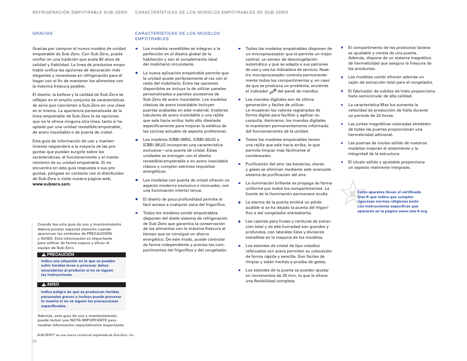Sub-Zero ICBBI-36UG User Manual | Page 22 / 98