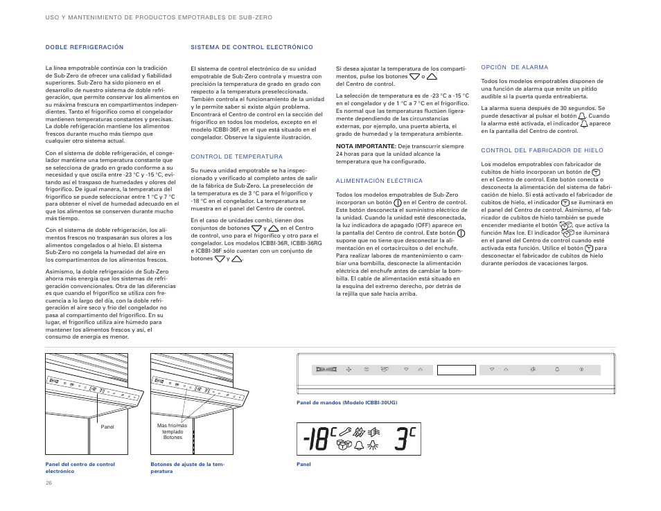 Sub-Zero ICBBI-36UG User Manual | Page 26 / 98