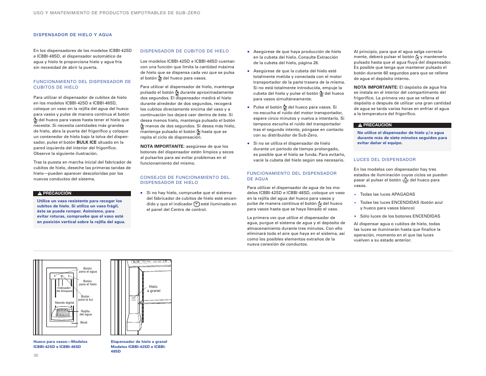 Sub-Zero ICBBI-36UG User Manual | Page 30 / 98