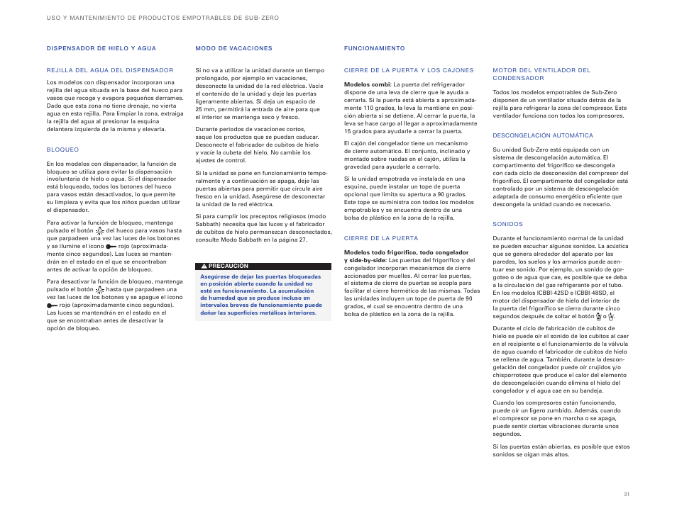 Sub-Zero ICBBI-36UG User Manual | Page 31 / 98