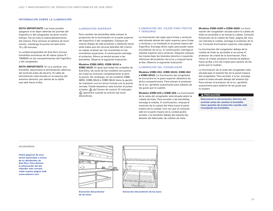 Sub-Zero ICBBI-36UG User Manual | Page 33 / 98