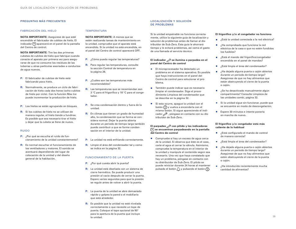 Sub-Zero ICBBI-36UG User Manual | Page 39 / 98