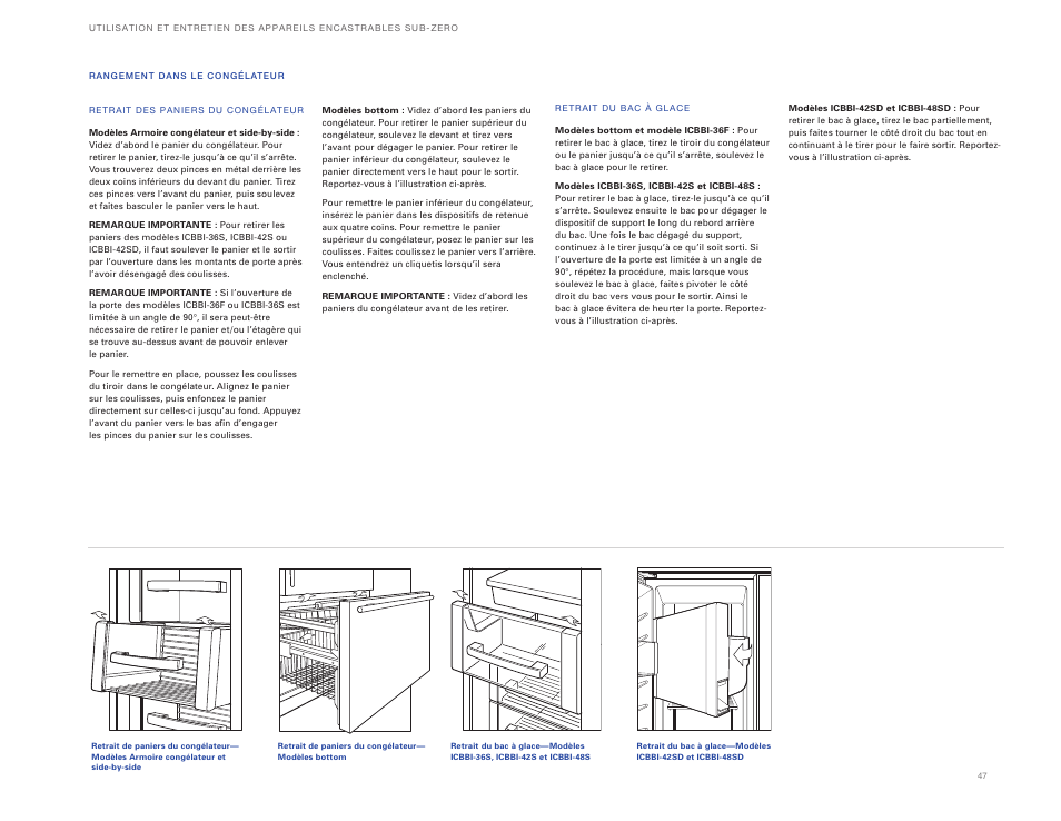 Sub-Zero ICBBI-36UG User Manual | Page 47 / 98
