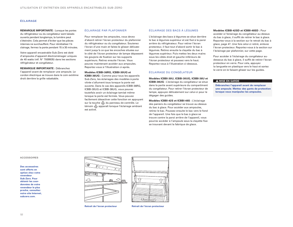 Sub-Zero ICBBI-36UG User Manual | Page 52 / 98