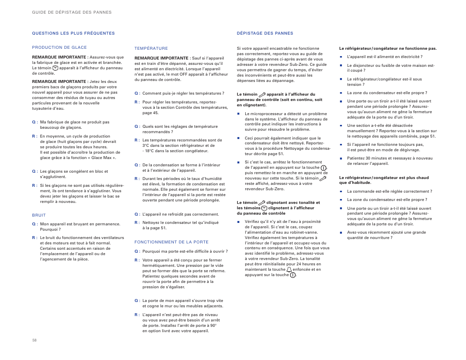 Sub-Zero ICBBI-36UG User Manual | Page 58 / 98