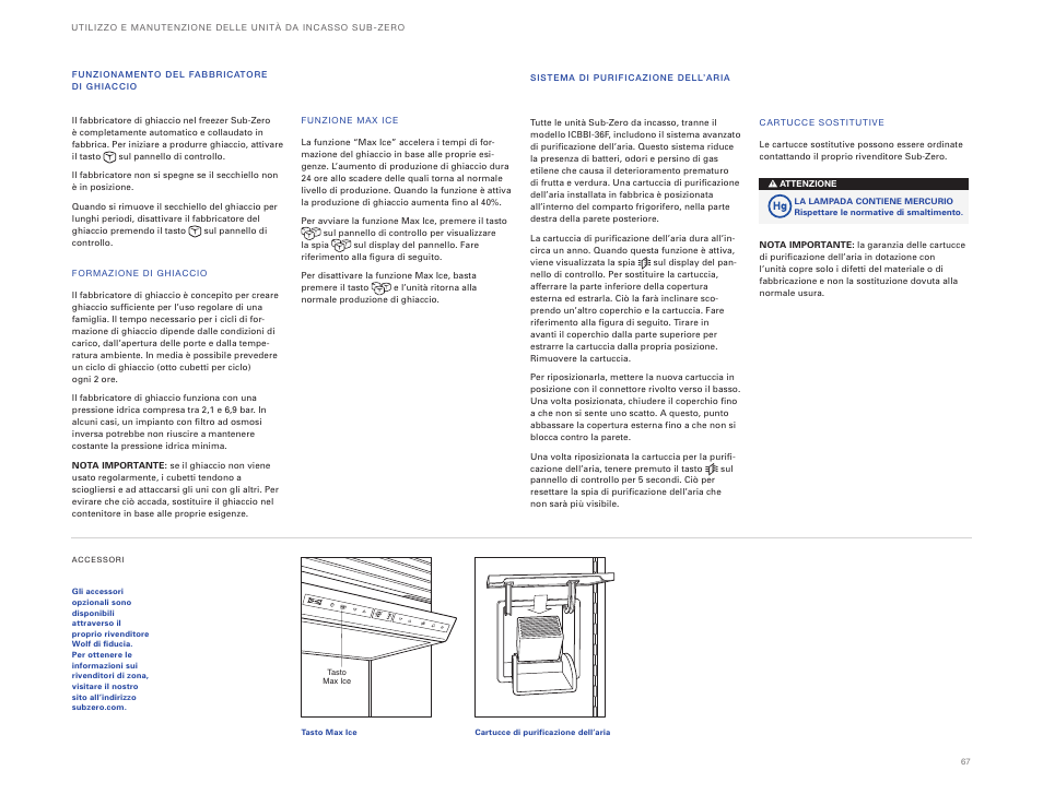 Sub-Zero ICBBI-36UG User Manual | Page 67 / 98