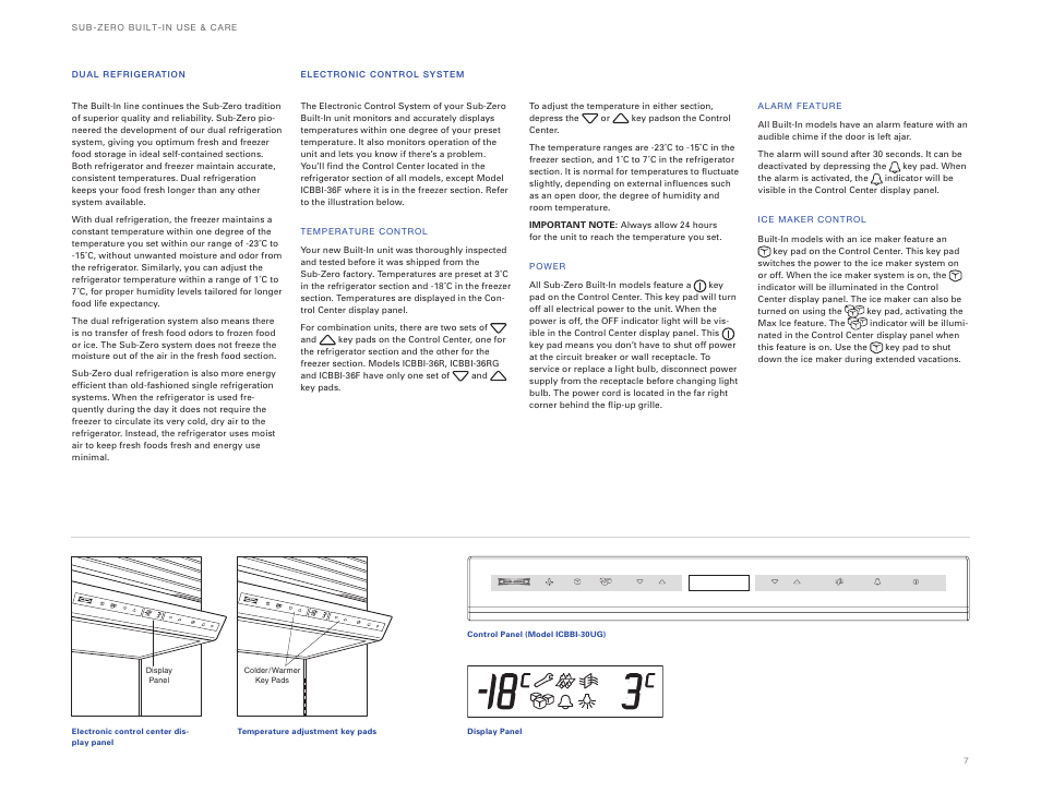 Sub-Zero ICBBI-36UG User Manual | Page 7 / 98