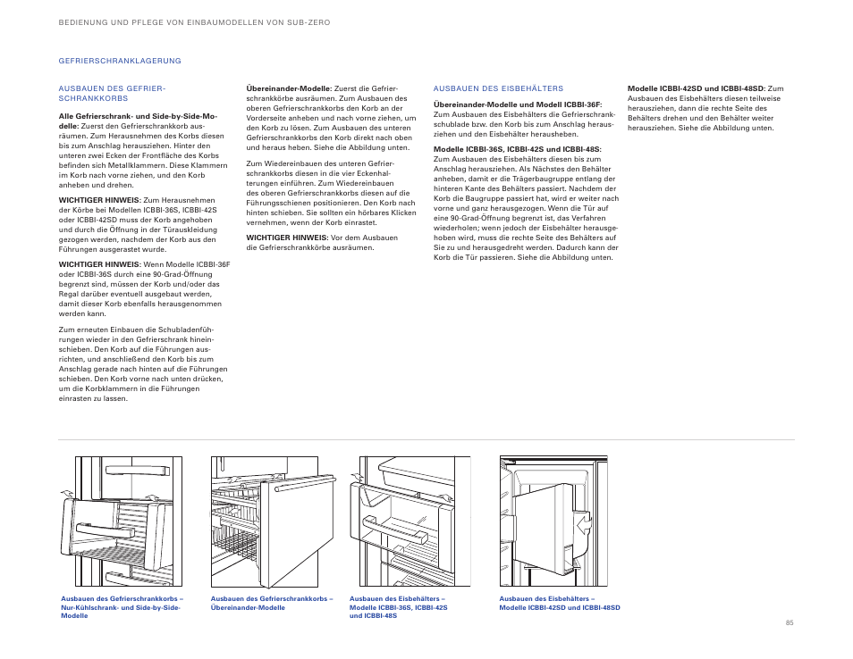 Sub-Zero ICBBI-36UG User Manual | Page 85 / 98