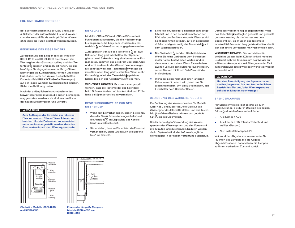 Sub-Zero ICBBI-36UG User Manual | Page 87 / 98