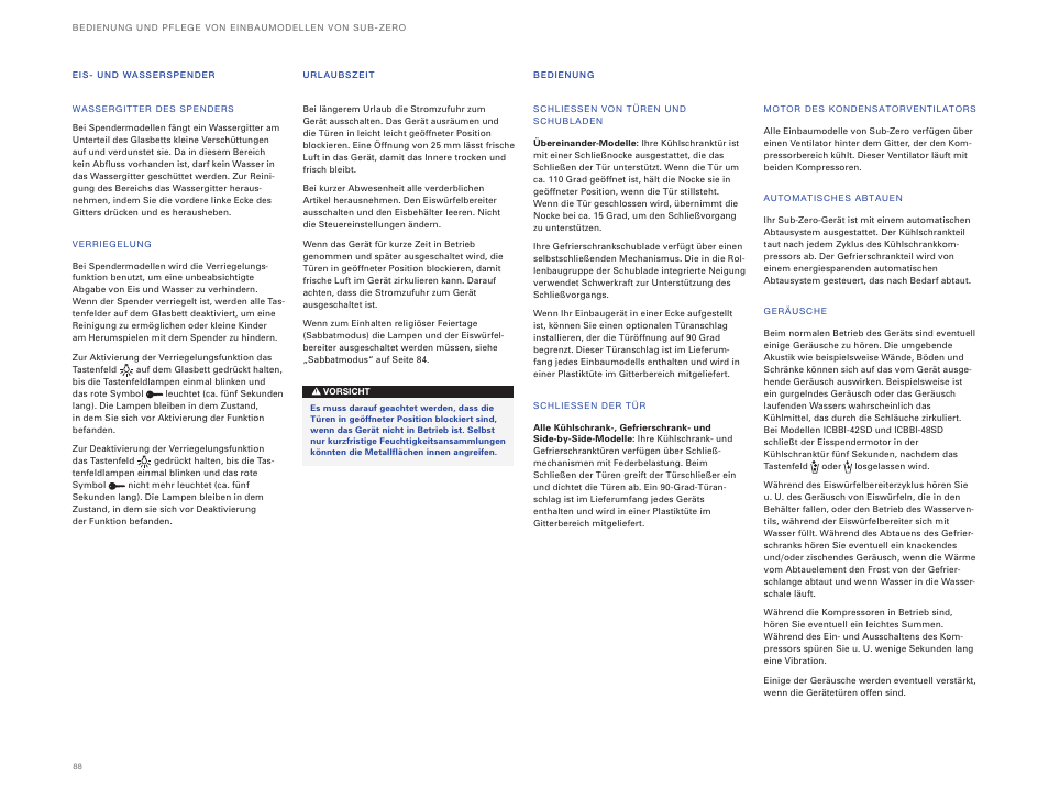Sub-Zero ICBBI-36UG User Manual | Page 88 / 98