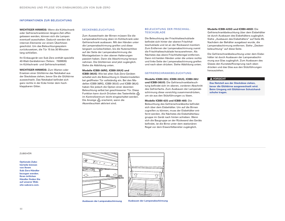 Sub-Zero ICBBI-36UG User Manual | Page 90 / 98