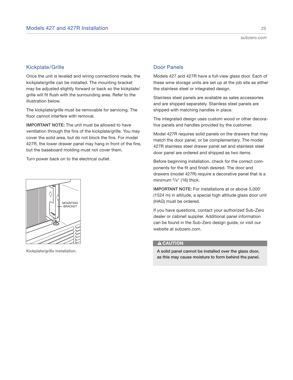 Sub-Zero 427R User Manual | Page 25 / 56