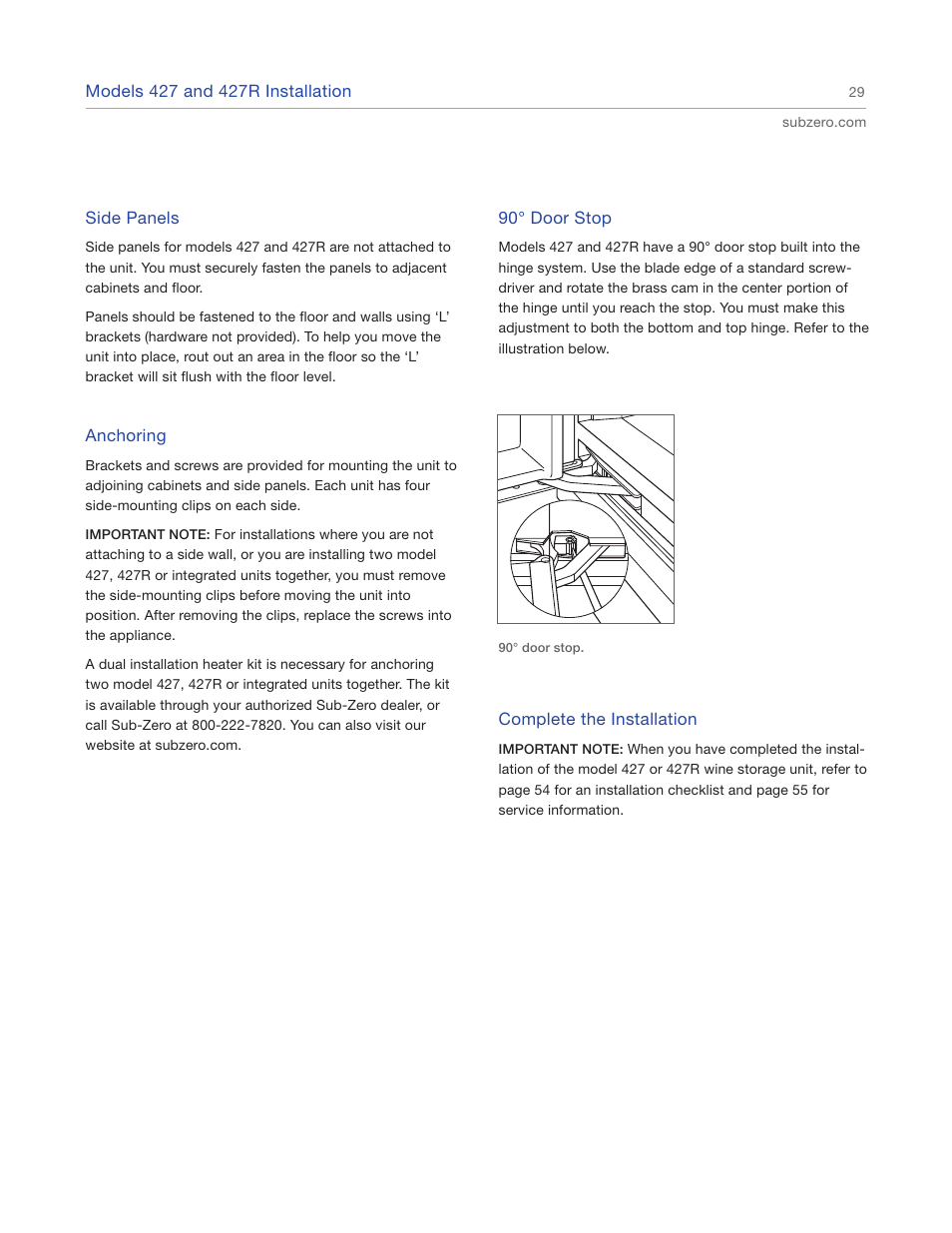 Sub-Zero 427R User Manual | Page 29 / 56
