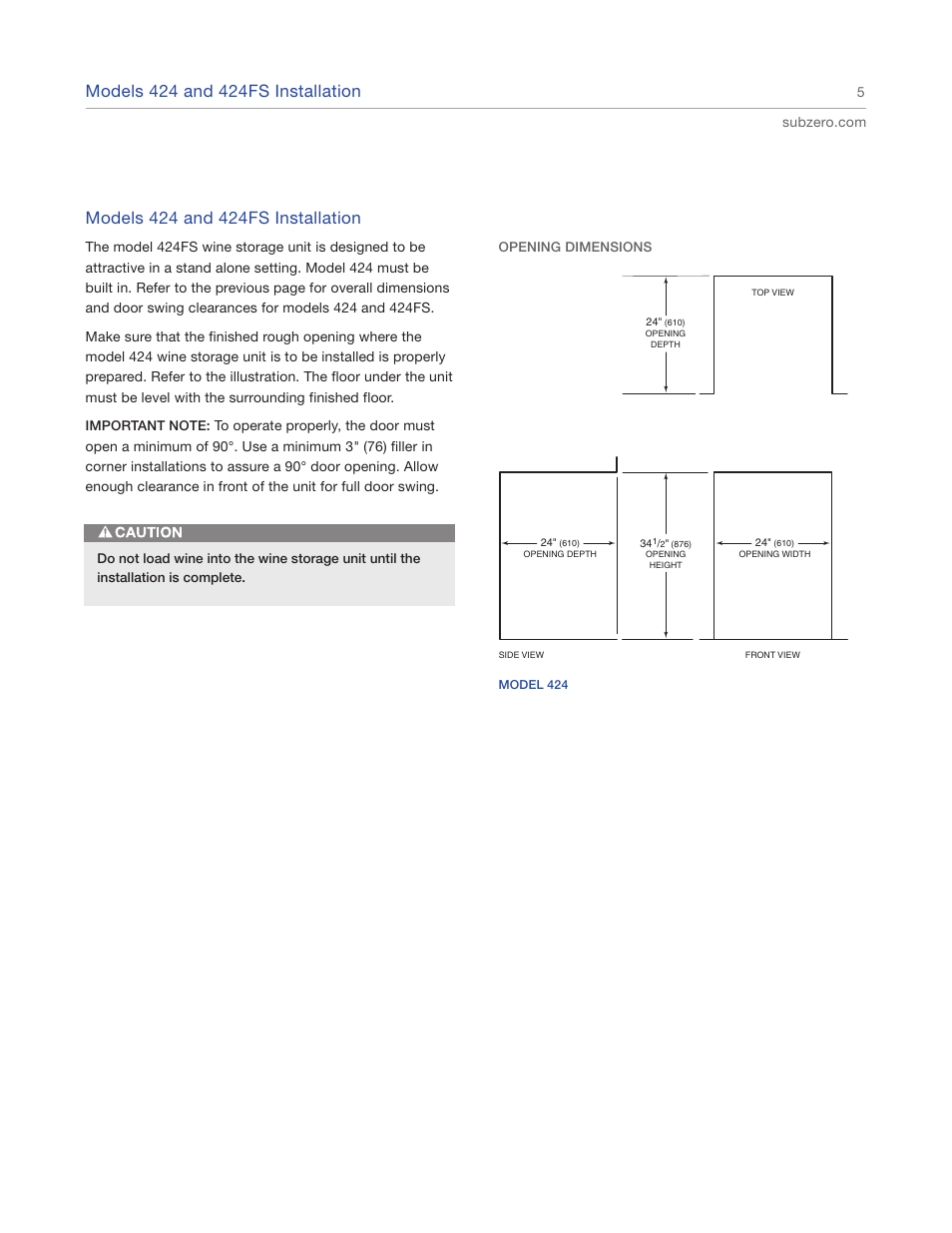Sub-Zero 427R User Manual | Page 5 / 56