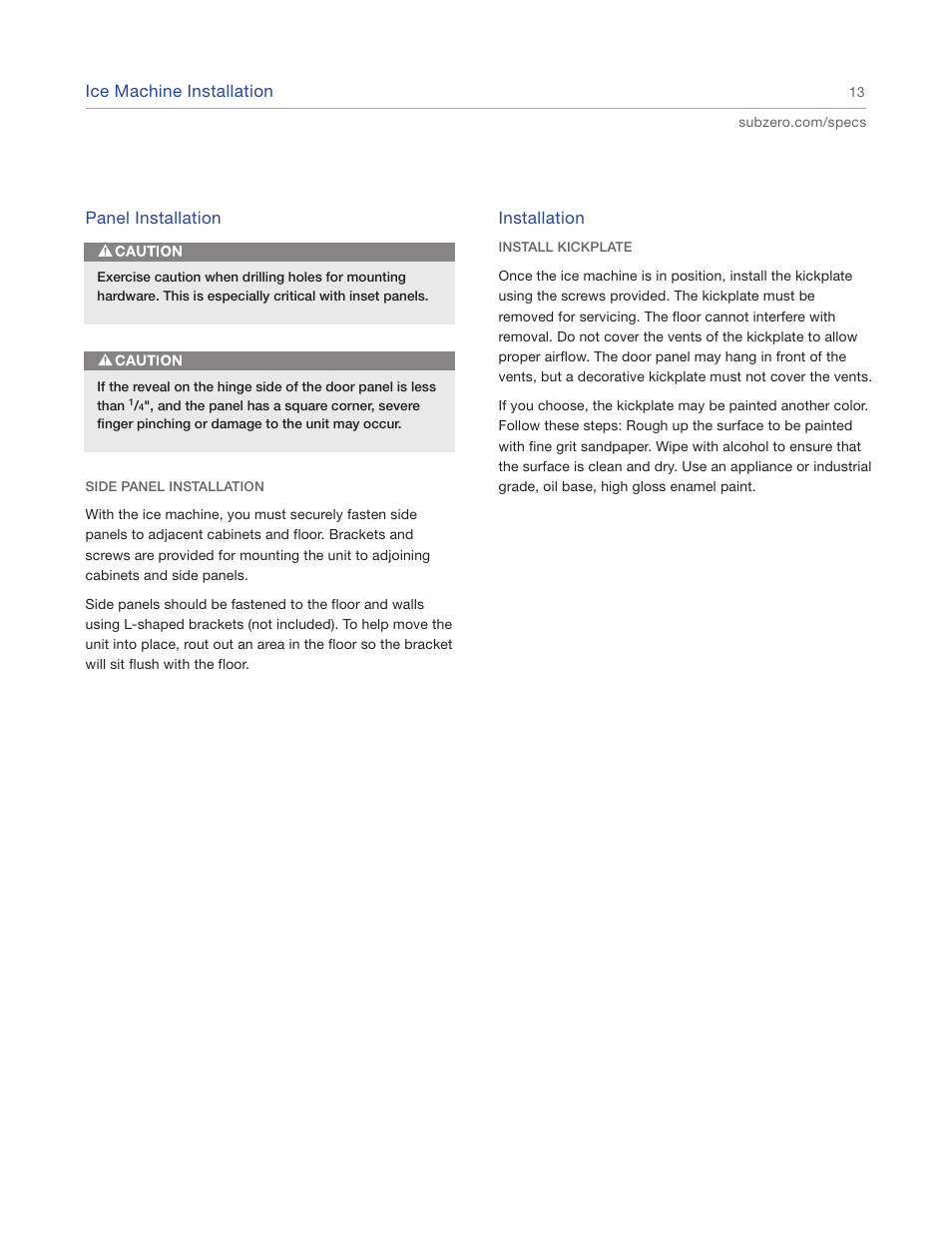 Sub-Zero UC15IO User Manual | Page 13 / 16