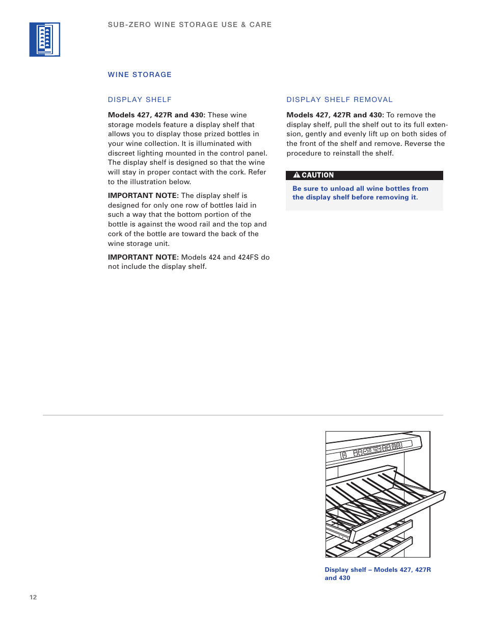 Sub-Zero 400 Series User Manual | Page 12 / 24