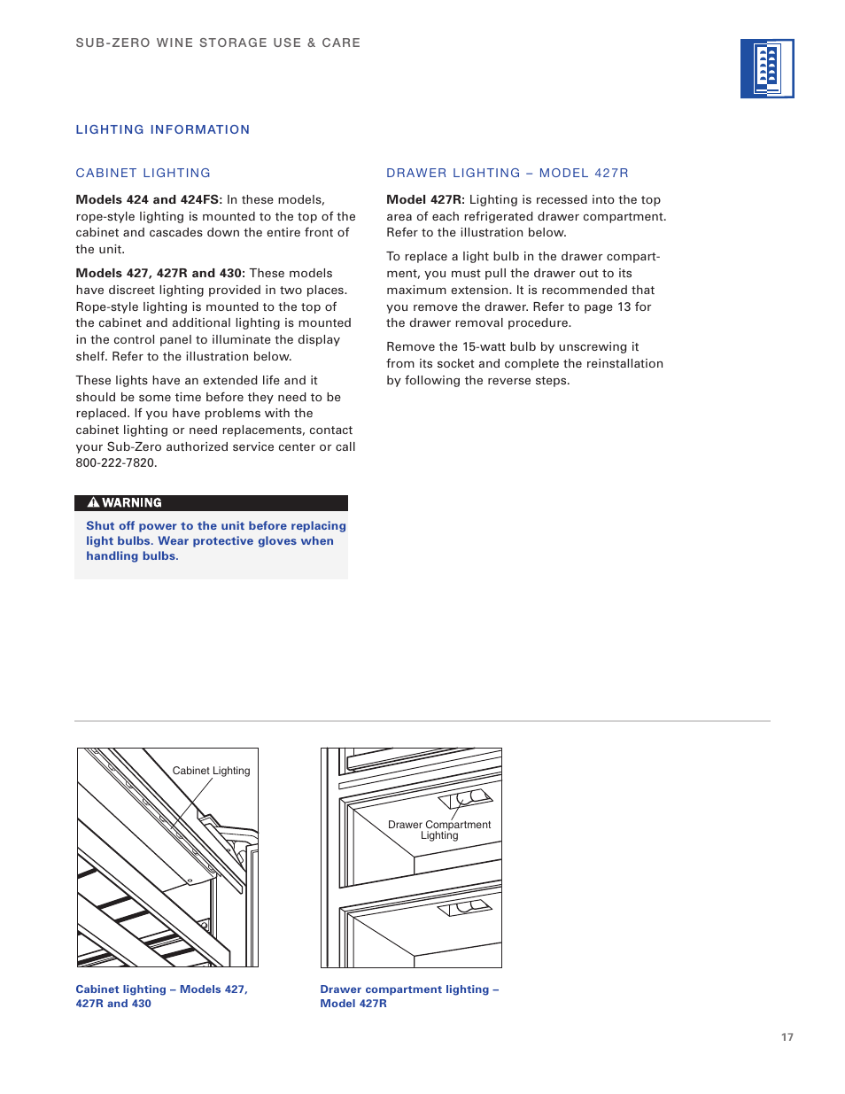 Sub-Zero 400 Series User Manual | Page 17 / 24
