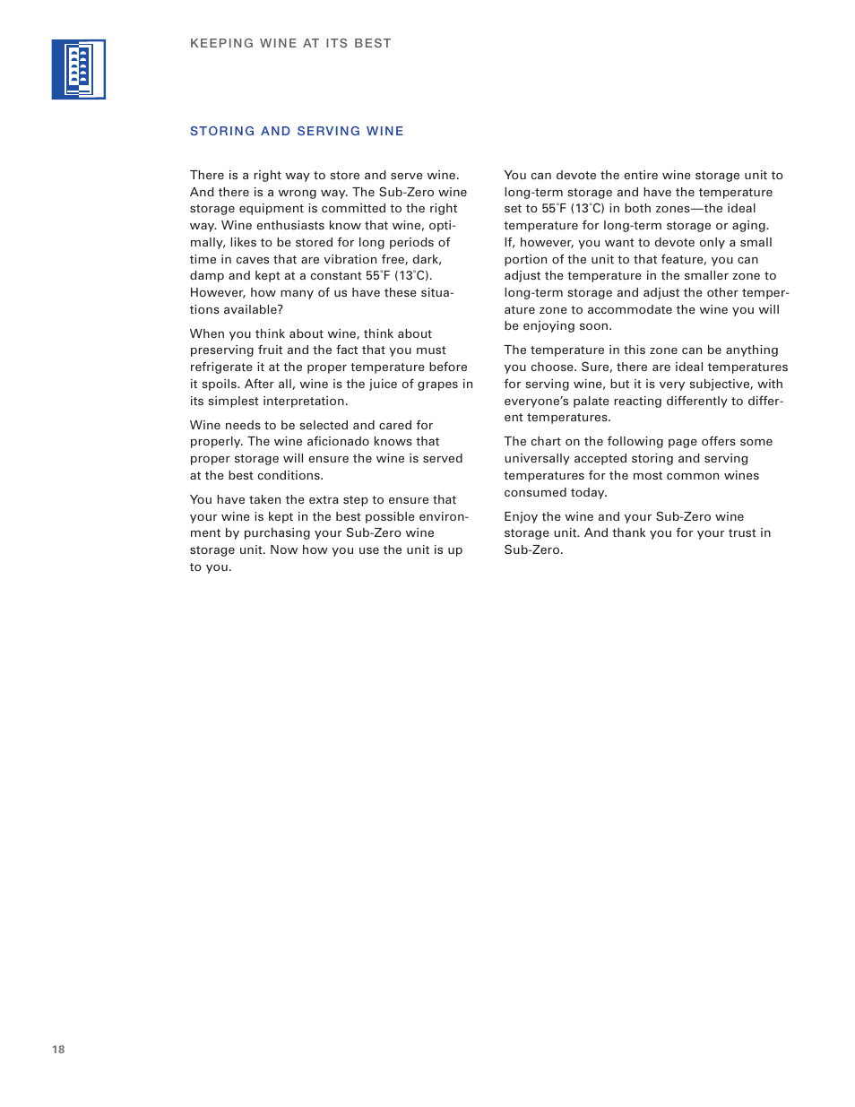Sub-Zero 400 Series User Manual | Page 18 / 24