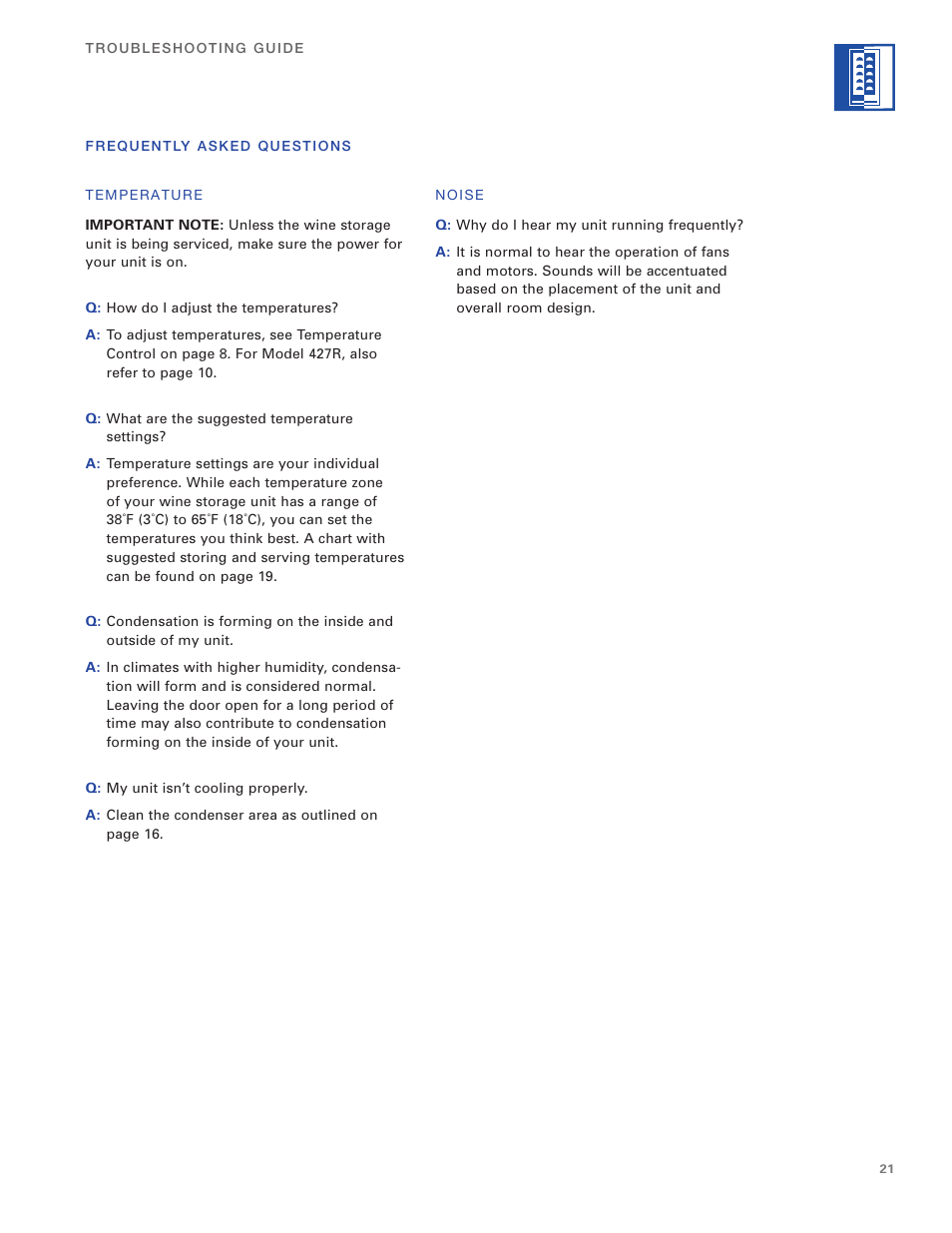 Sub-Zero 400 Series User Manual | Page 21 / 24