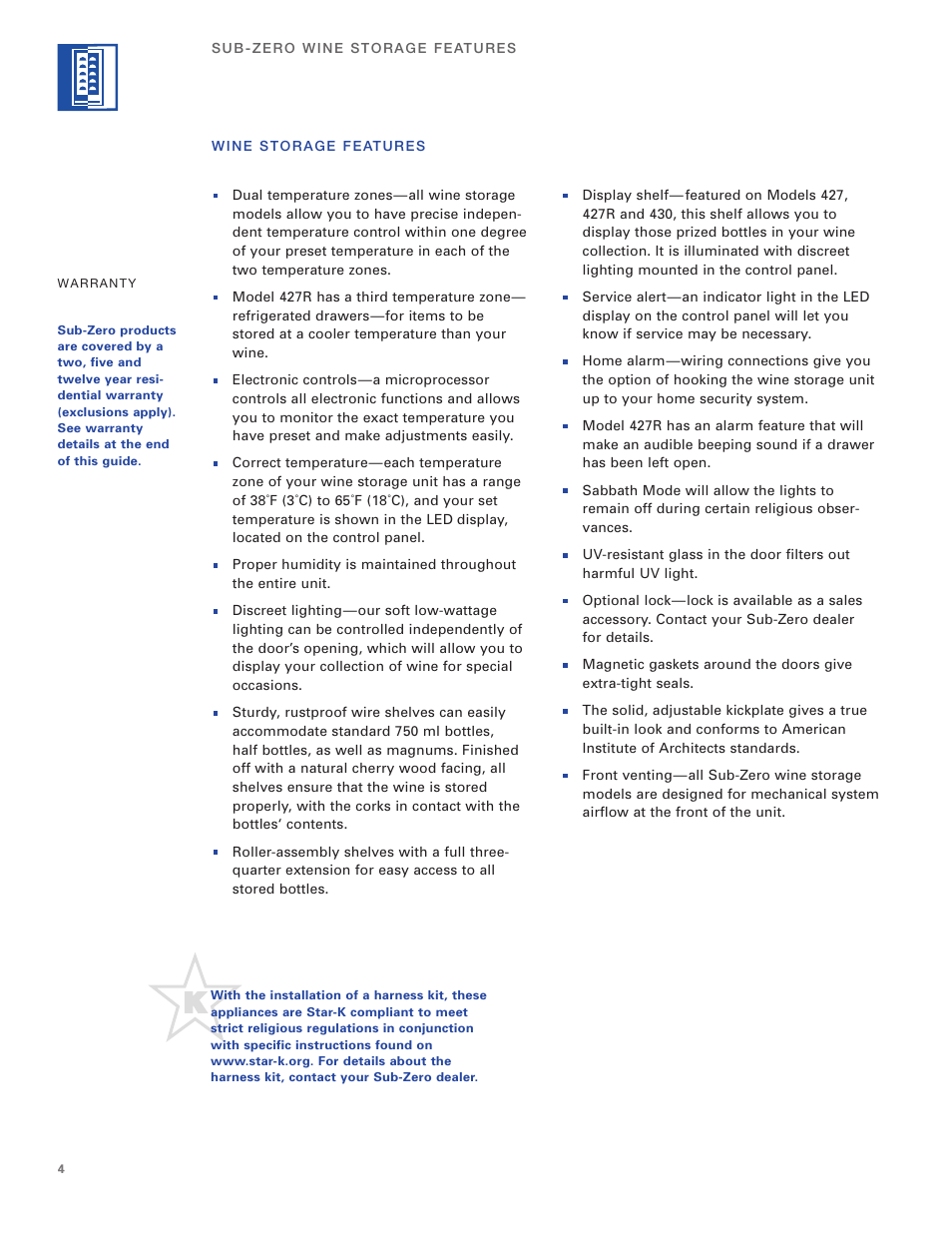 Sub-Zero 400 Series User Manual | Page 4 / 24