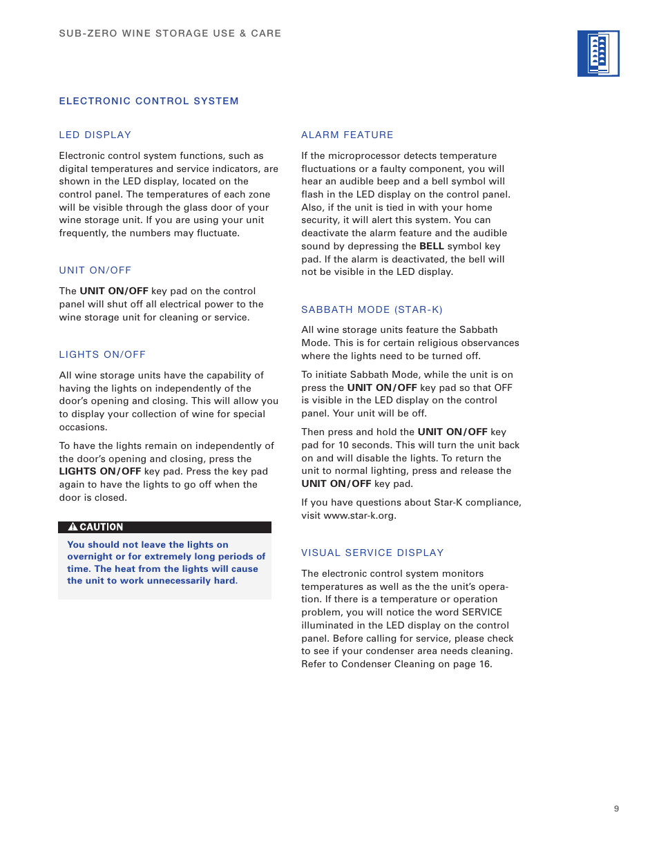 Sub-Zero 400 Series User Manual | Page 9 / 24