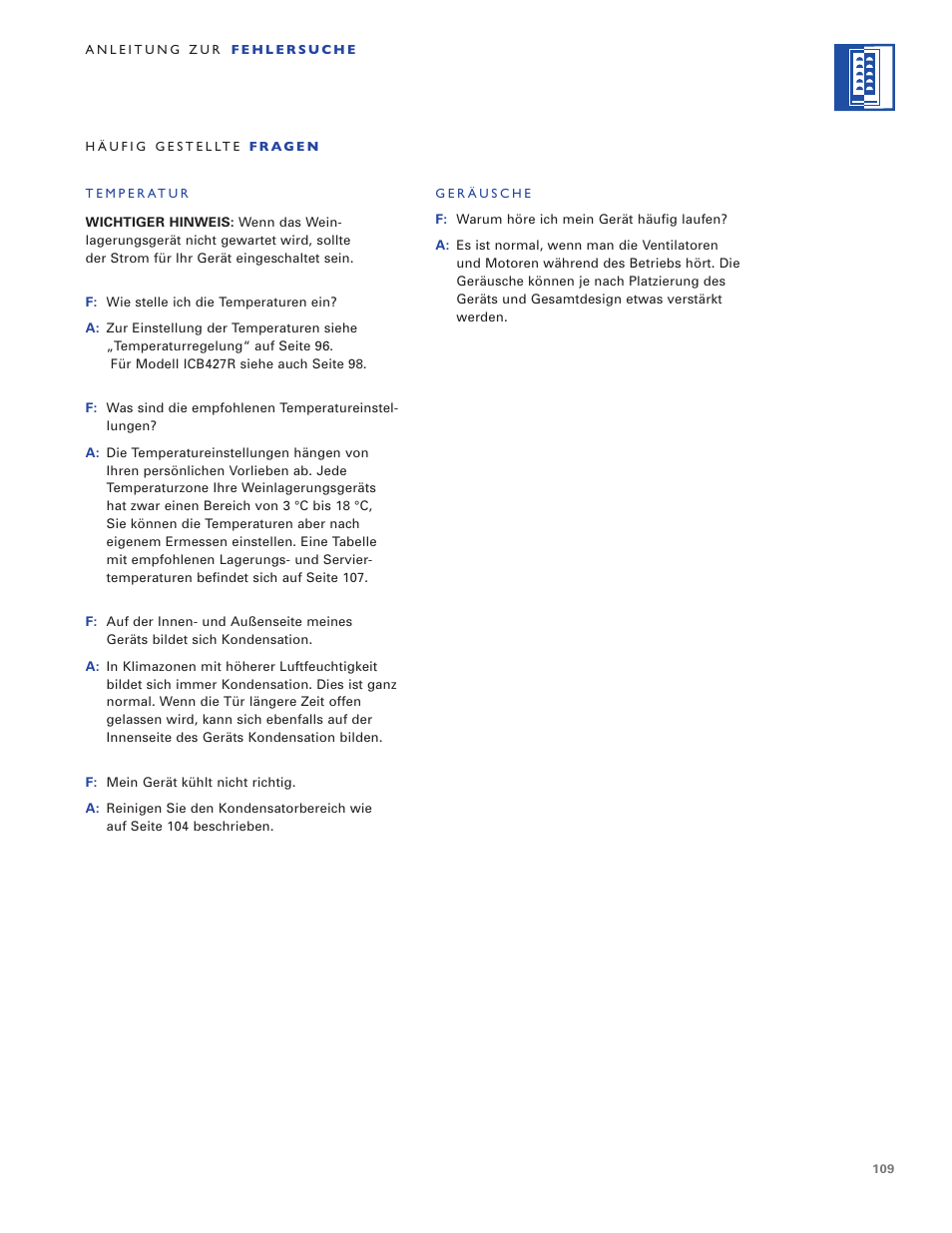 Sub-Zero WINE STORAGE User Manual | Page 109 / 112