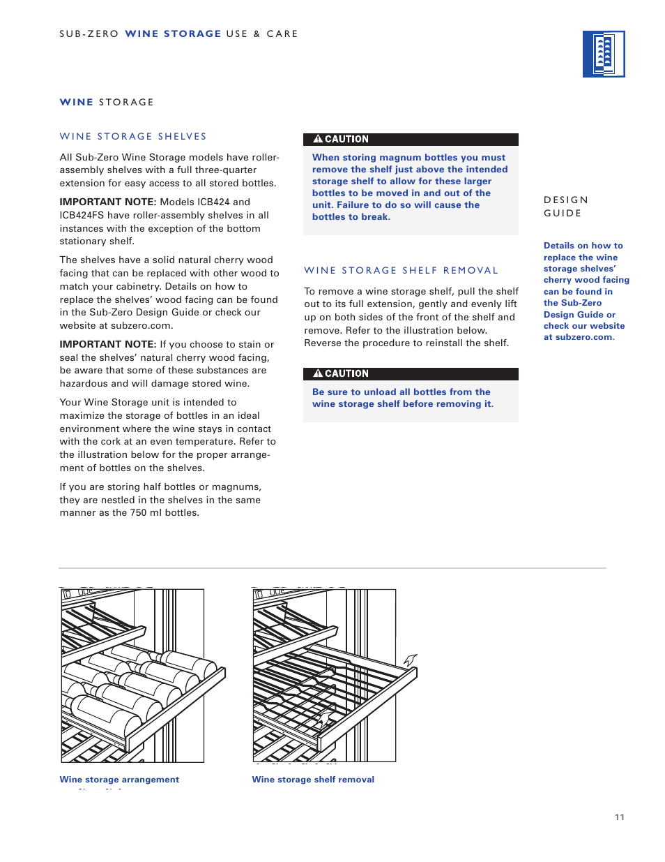 Sub-Zero WINE STORAGE User Manual | Page 11 / 112