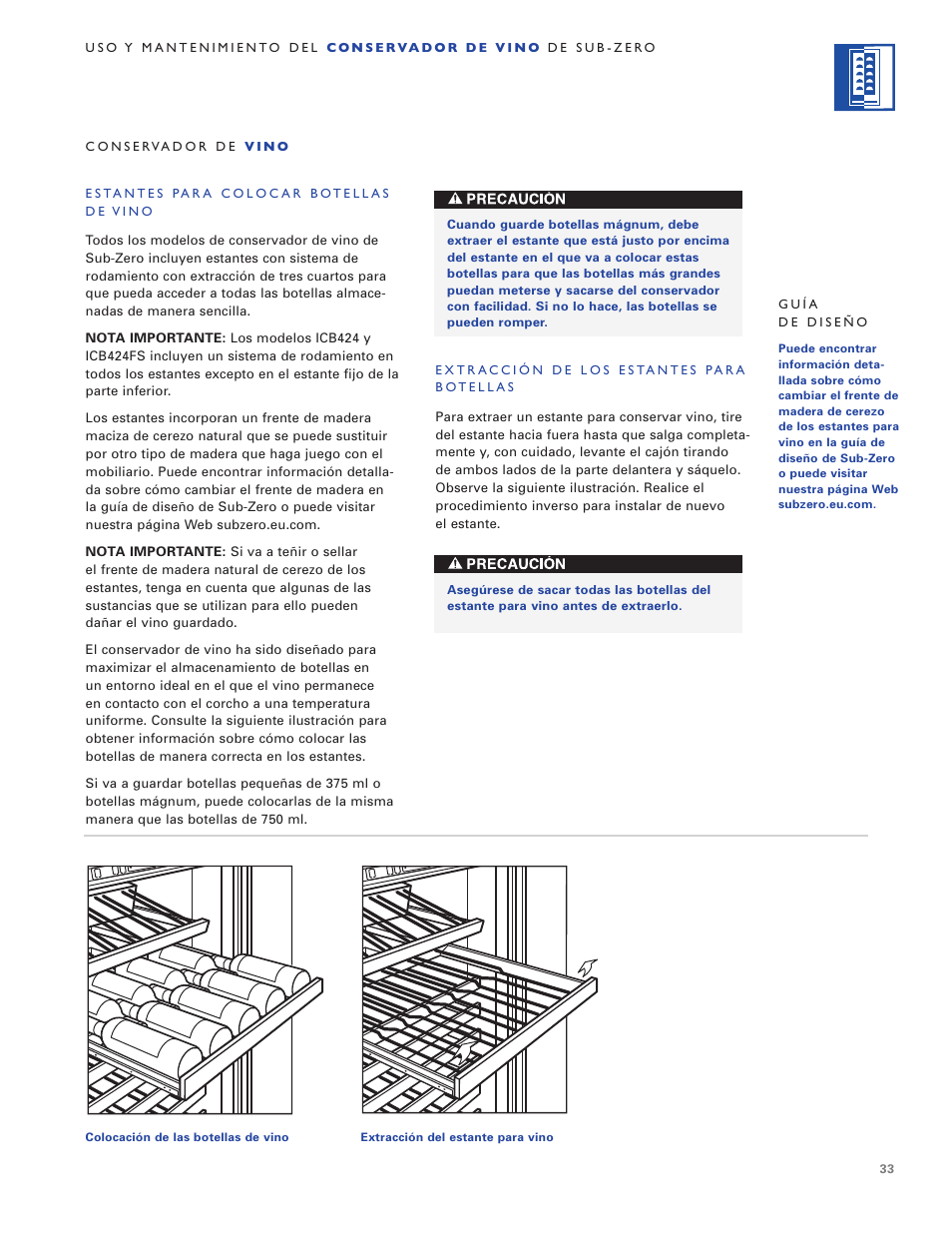 Sub-Zero WINE STORAGE User Manual | Page 33 / 112