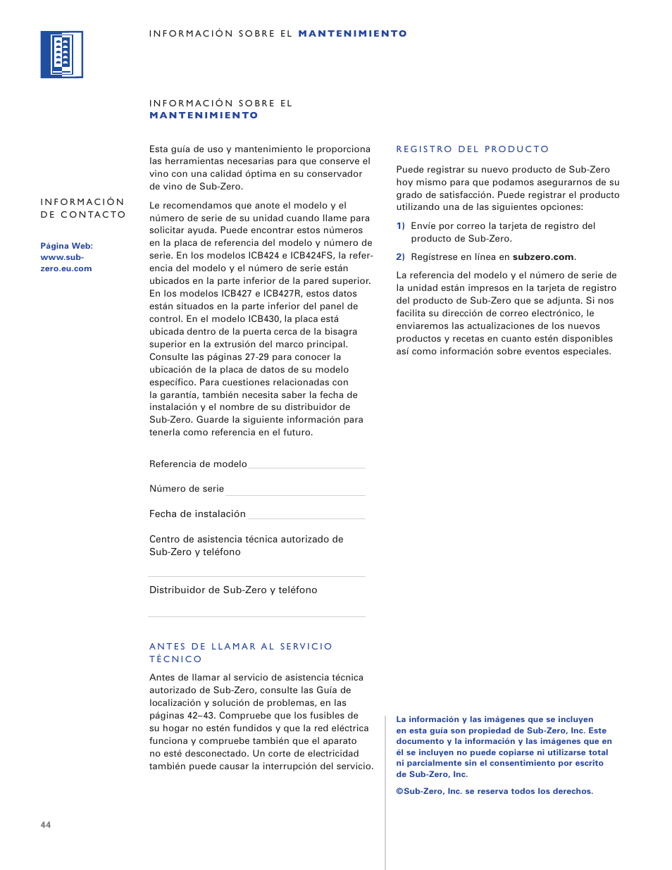 Sub-Zero WINE STORAGE User Manual | Page 44 / 112