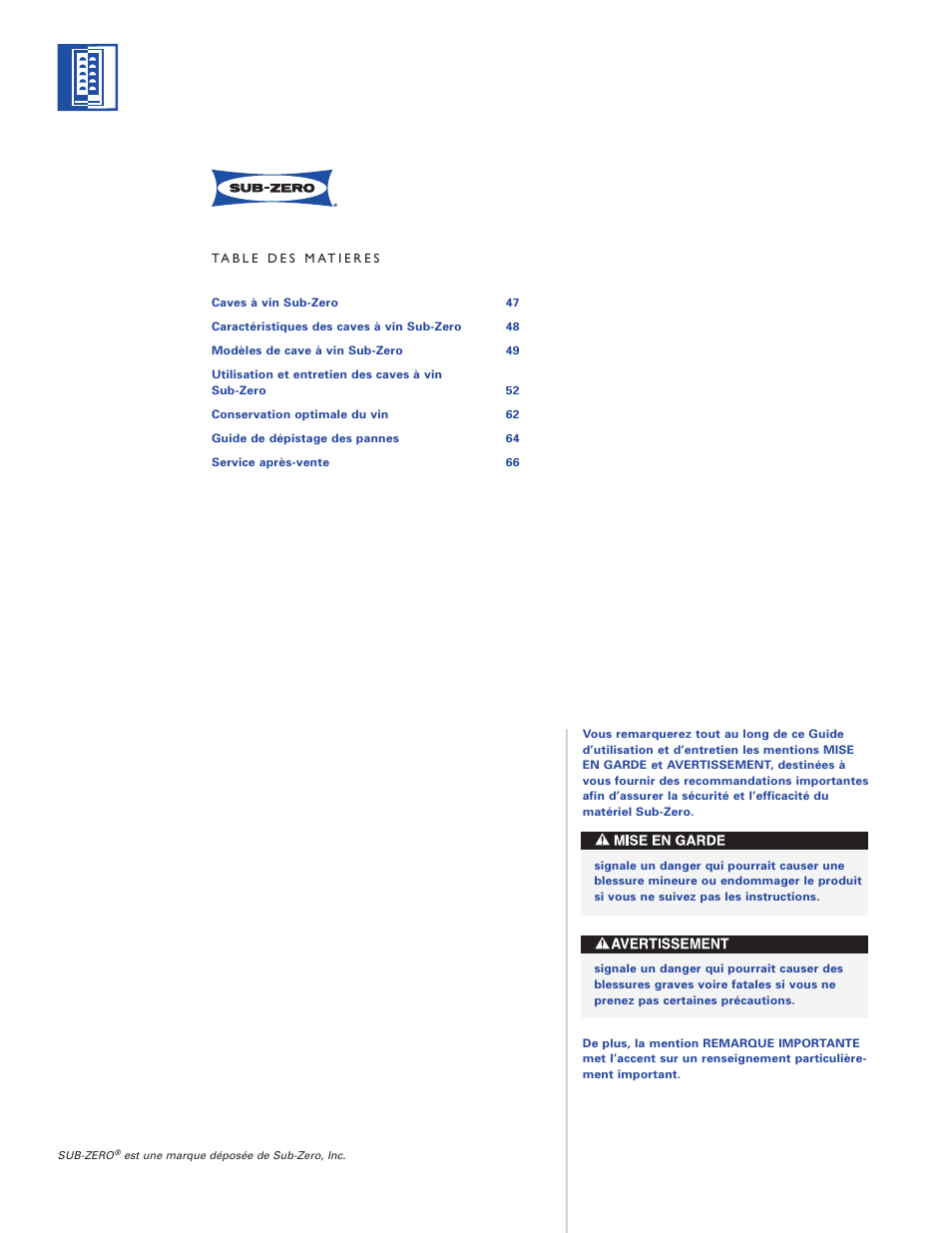Sub-Zero WINE STORAGE User Manual | Page 46 / 112