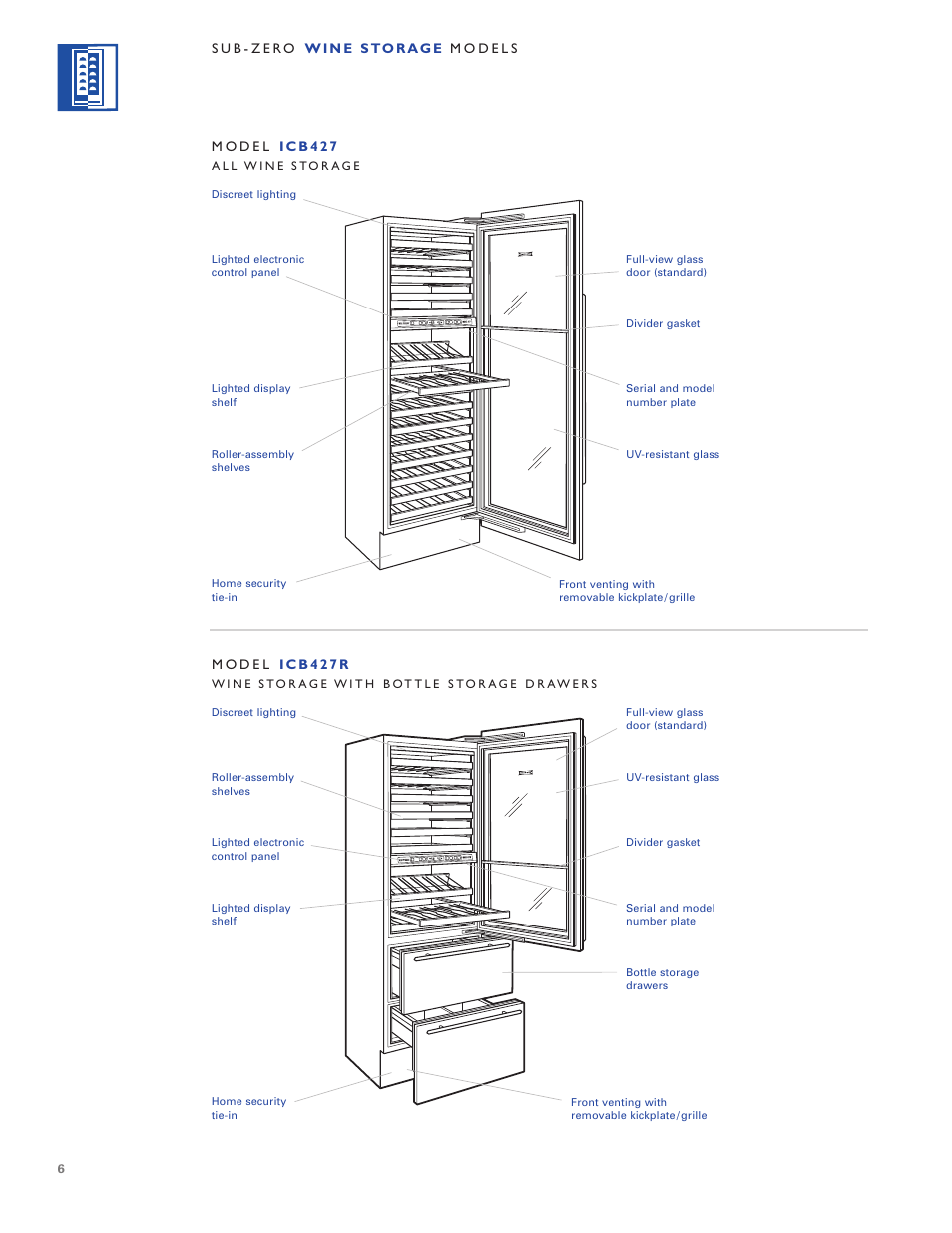 Sub-Zero WINE STORAGE User Manual | Page 6 / 112