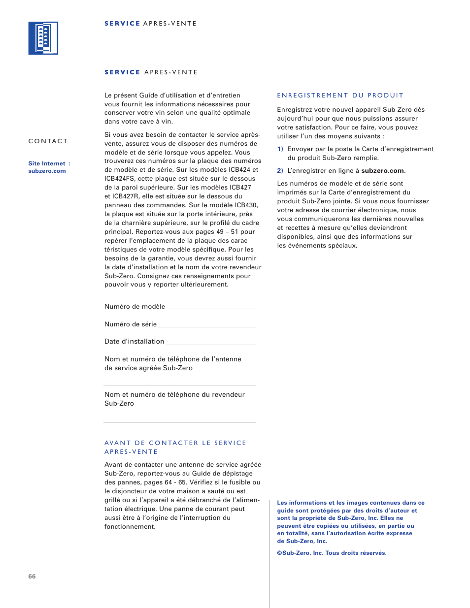 Sub-Zero WINE STORAGE User Manual | Page 66 / 112
