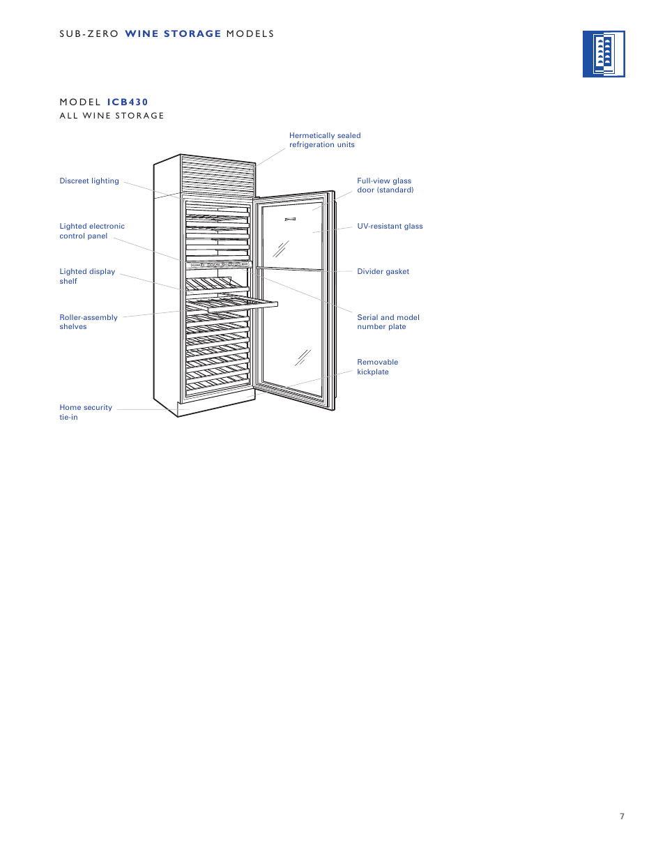 Sub-Zero WINE STORAGE User Manual | Page 7 / 112
