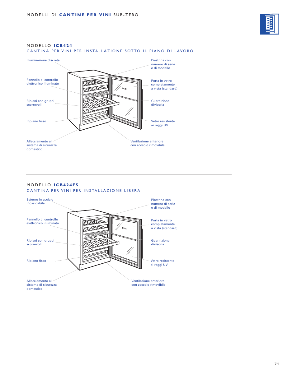 Sub-Zero WINE STORAGE User Manual | Page 71 / 112