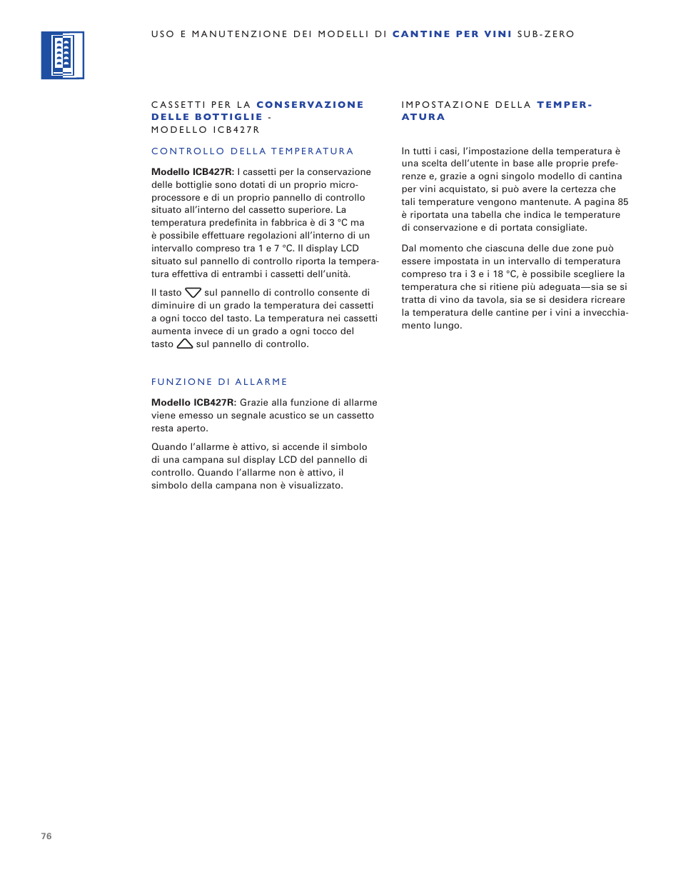 Sub-Zero WINE STORAGE User Manual | Page 76 / 112