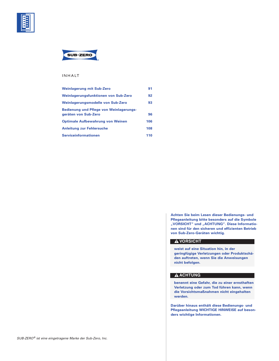 Sub-Zero WINE STORAGE User Manual | Page 90 / 112