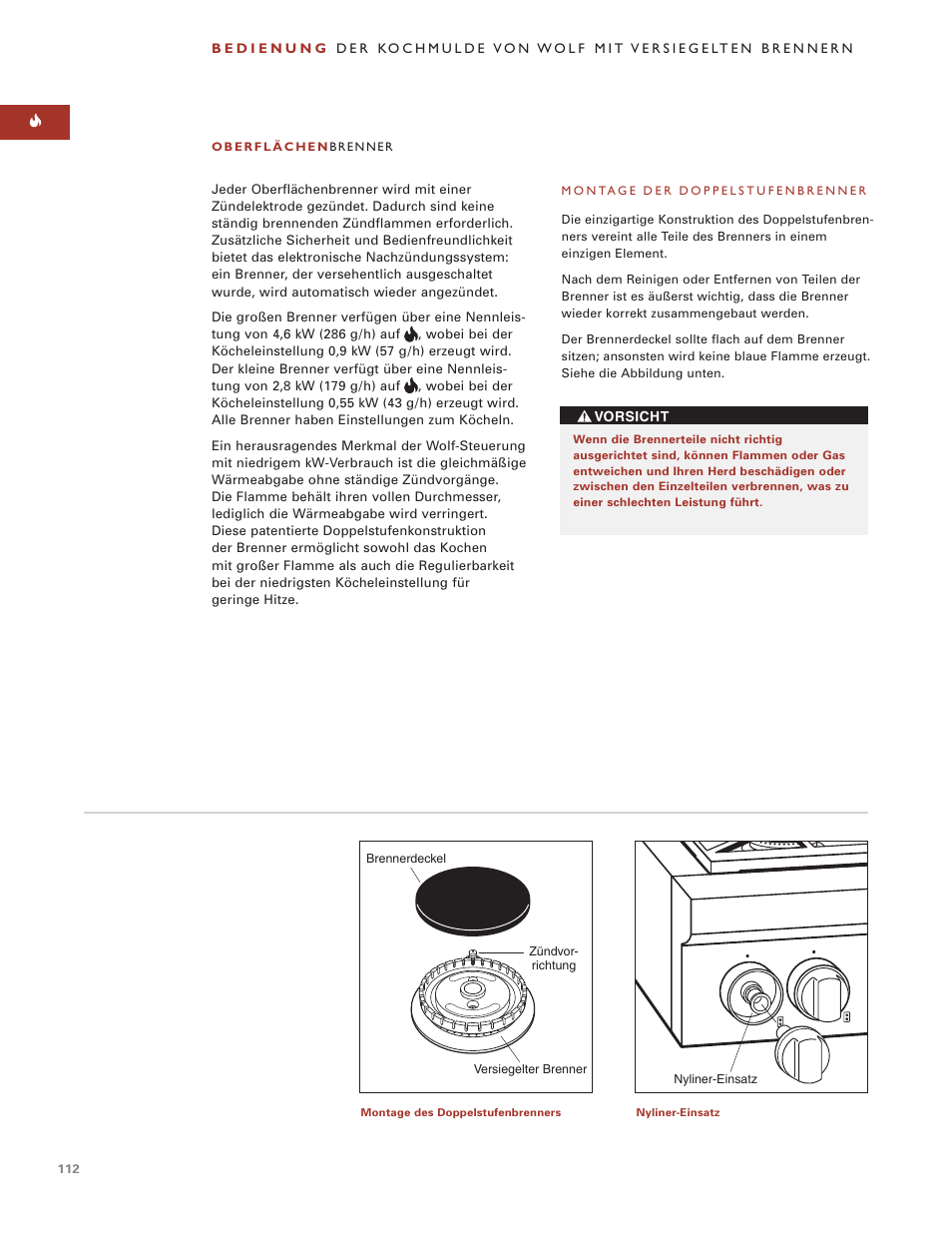 Sub-Zero Sealed Burner RangeTop User Manual | Page 112 / 130