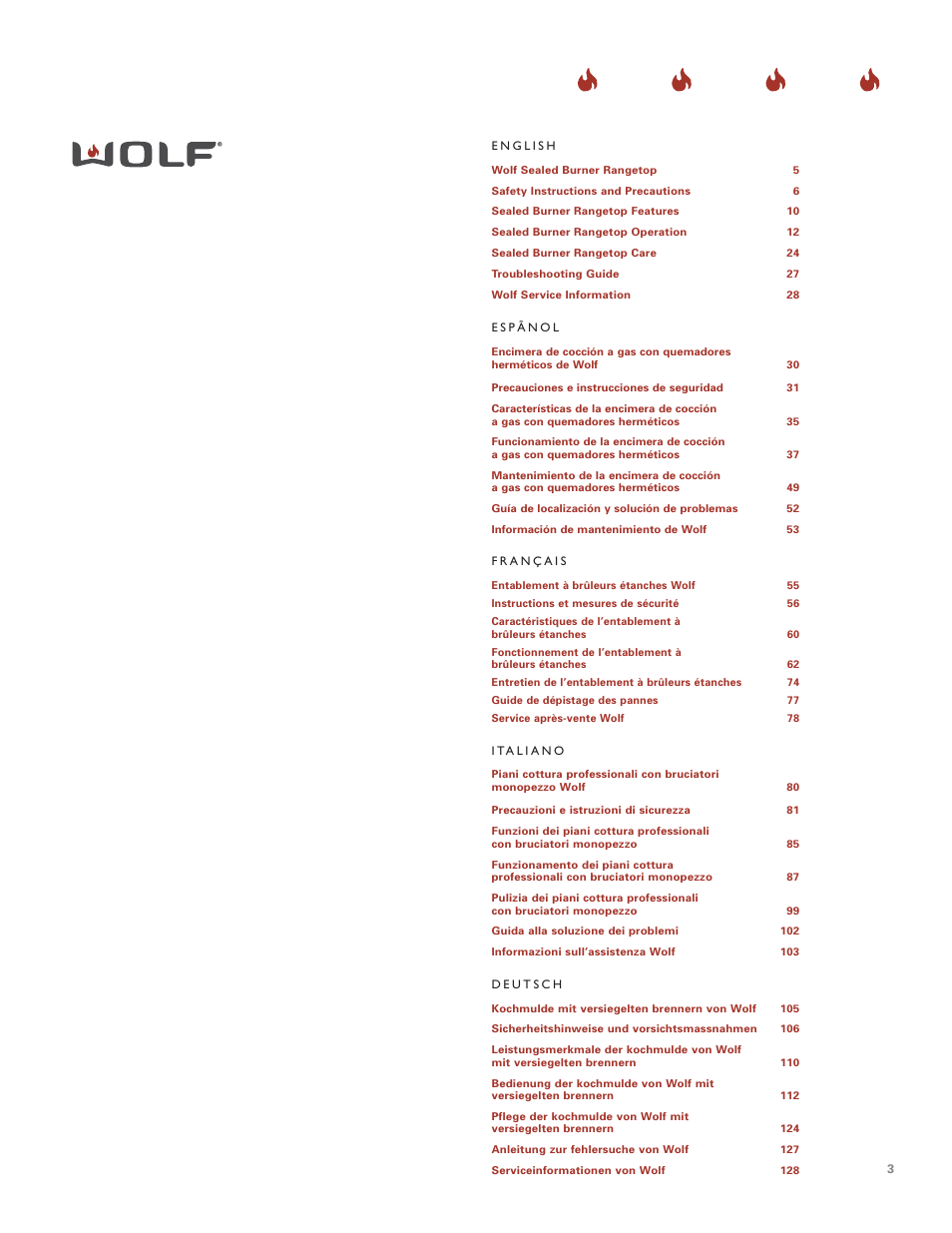 Sub-Zero Sealed Burner RangeTop User Manual | Page 3 / 130