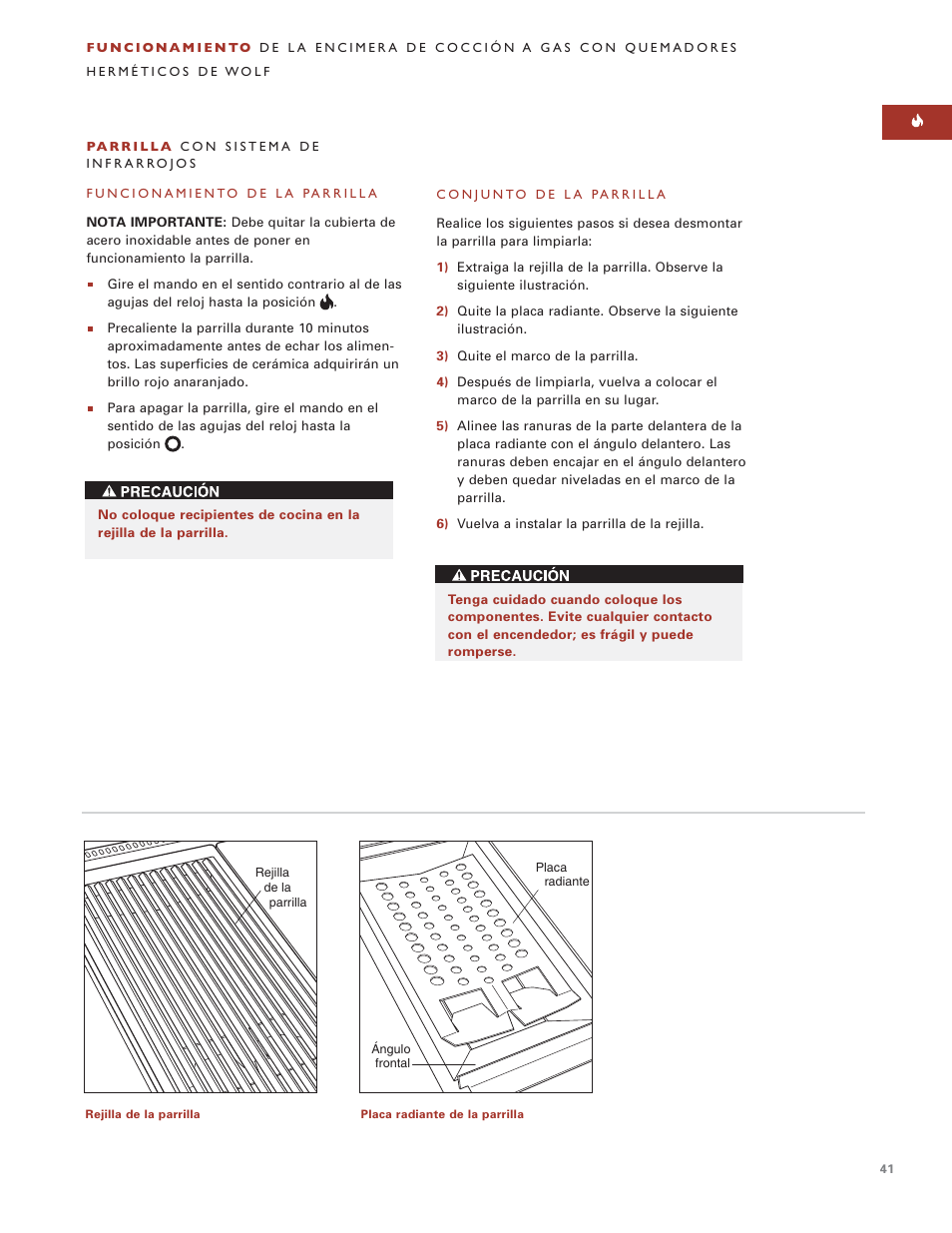 Sub-Zero Sealed Burner RangeTop User Manual | Page 41 / 130